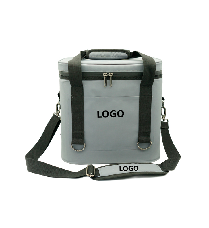 F-001 Gray Single Shoulder Handbag Tpu Portable Soft Cooler With Customizable logo